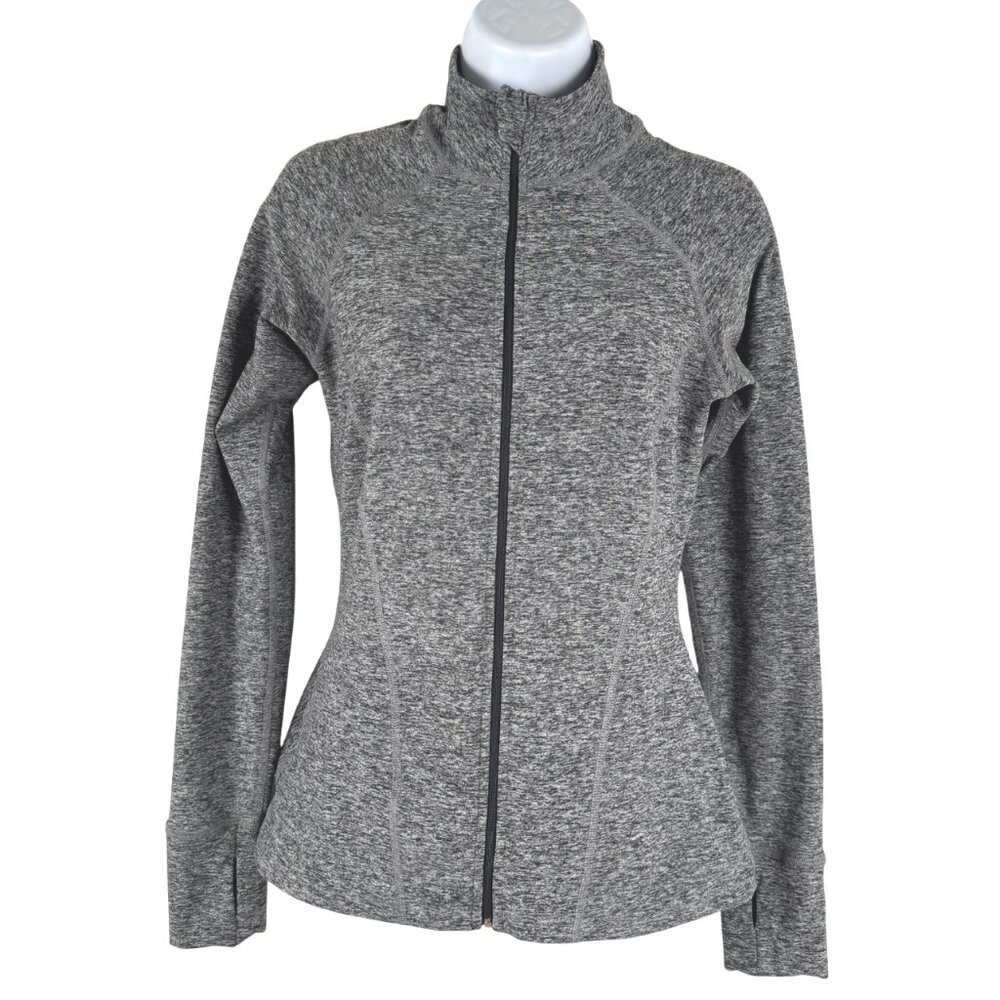 Beyond Yoga Peplum Jacket Womens Small‎ Space Dye Gray Full Zip Athletic CJ-2280